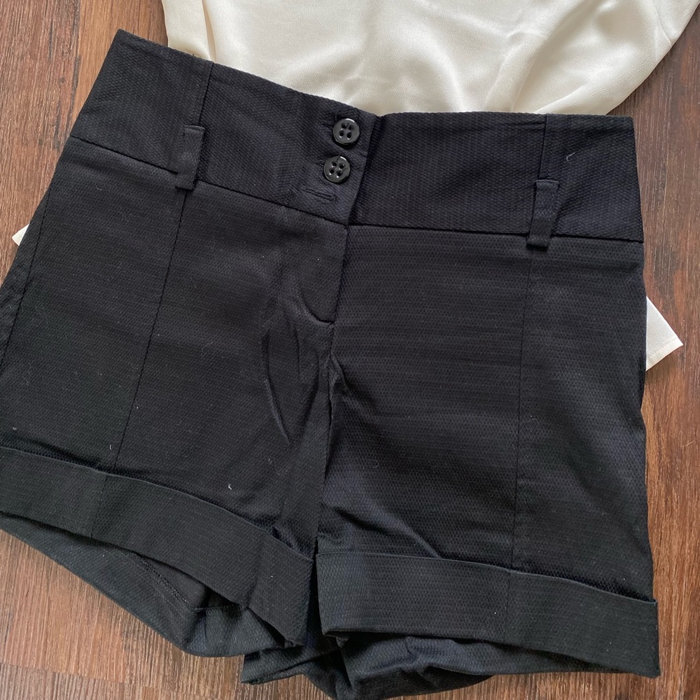 Black high-waister shorts by Liquid,from Bloomingdales
